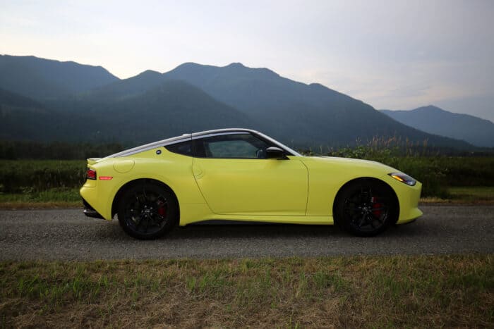 2023 Nissan 400Z Performance side view in yellow