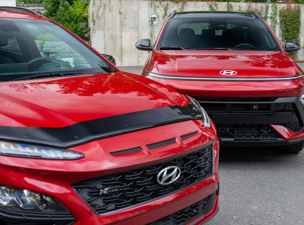 2024 Hyundai Kona N-Line next to 2024 Kona N-Line