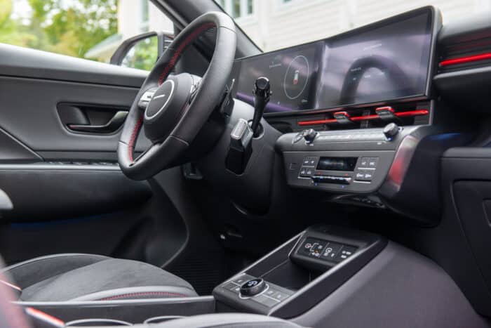 2024 Hyundai Kona N-Line interior front from low passenger side