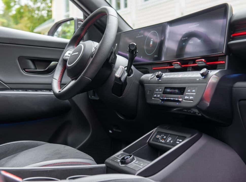 2024 Hyundai Kona N-Line interior front from low passenger side