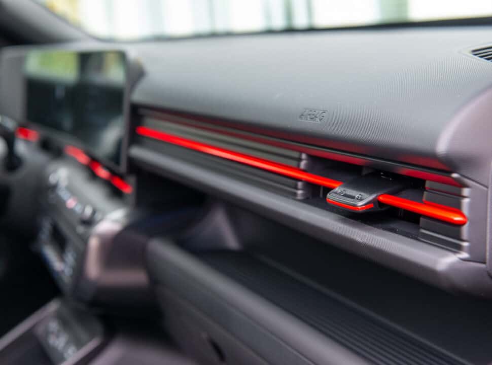 2024 Hyundai Kona N-Line interior red accents on vents