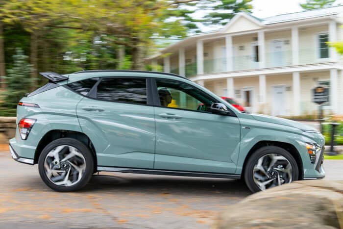 2024 Hyundai Kona N-Line side view driving by