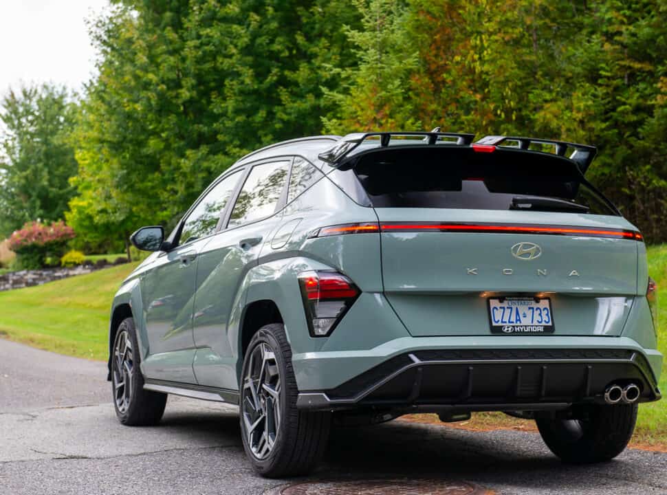 2024 Hyundai Kona N-Line rear shot parked outside