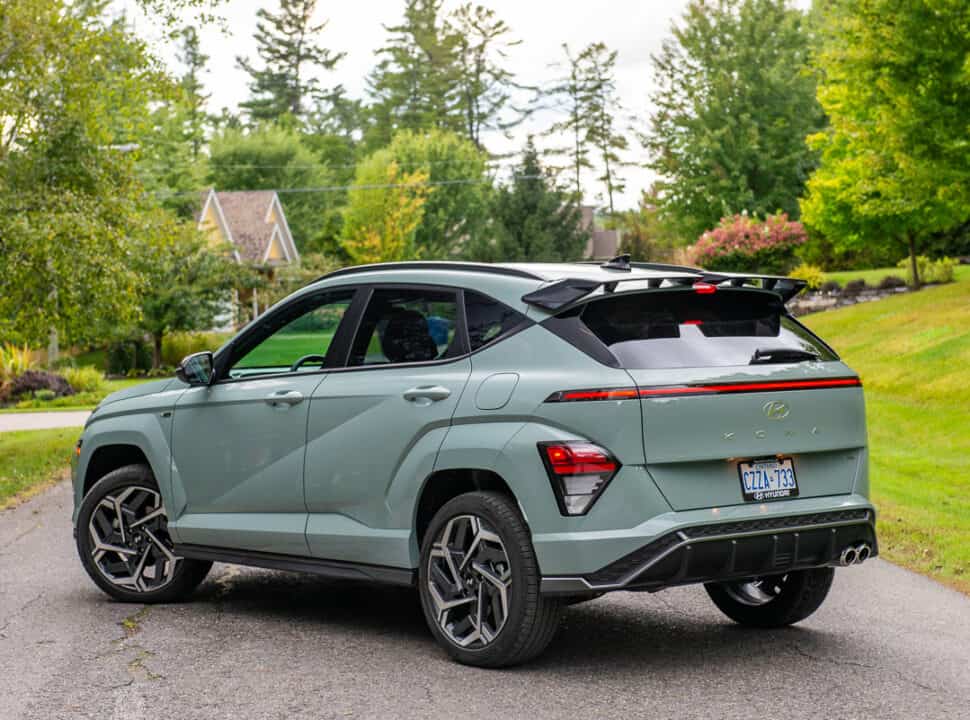 2024 Hyundai Kona N-Line rear shot parked outside