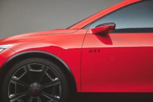 VW ID. GTI Concept logo on side of car