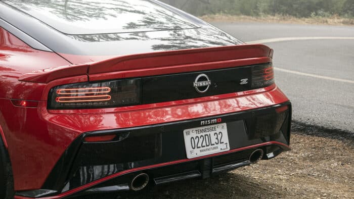 2024 Nissan Z Nismo rear look at red car