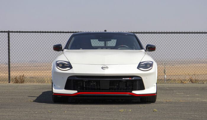 2024 Nissan Z Nismo front view at track