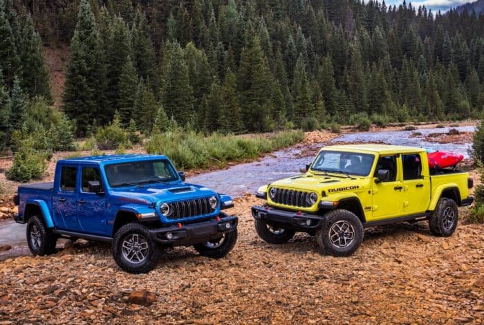 2024 Jeep Gladiator blue and yellow colours outside