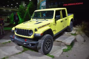 2024 Jeep Gladiator Rubicon on stage at the Detroit Auto Show booth