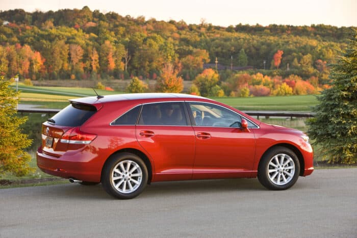 2010 Toyota Venza in red rear view parked outside