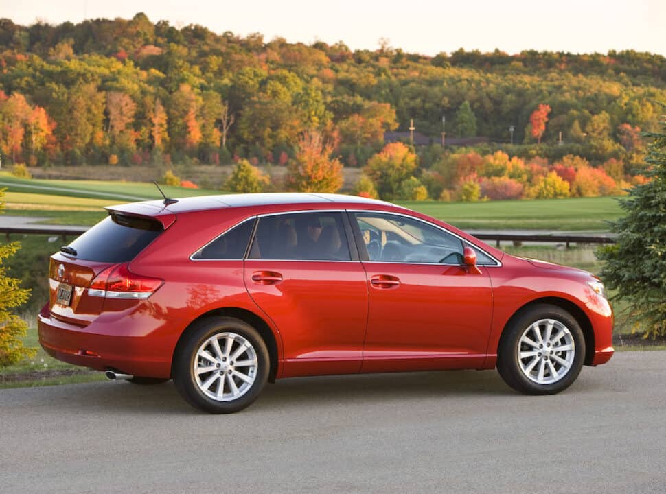 2010 Toyota Venza in red rear view parked outside