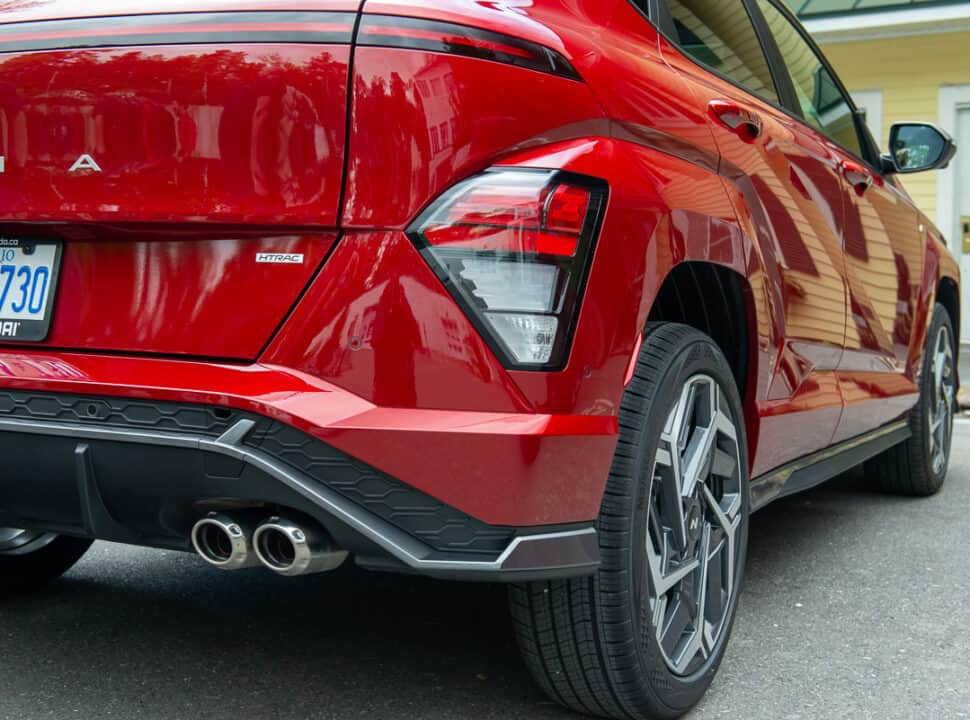 2024 Hyundai Kona N Line rear taillight and exhaust pipe
