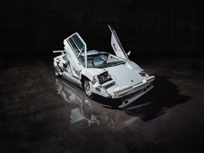 1989 Lamborghini Countach 25th Anniversary Coupé from Wolf of Wall Street front view studio shot