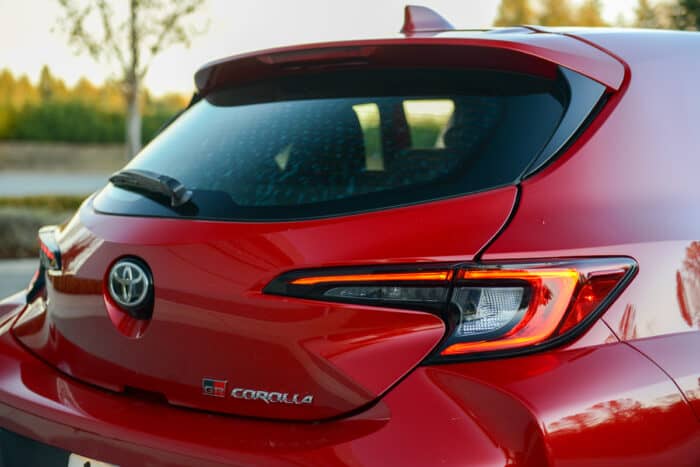 2023 Toyota GR Corolla Core rear spoiler and taillight
