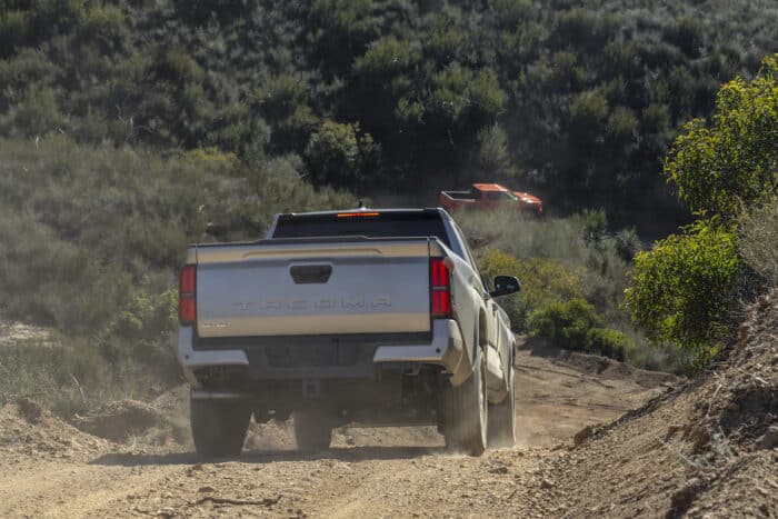 2024 Toyota Tacoma SR5 offroading rear shot