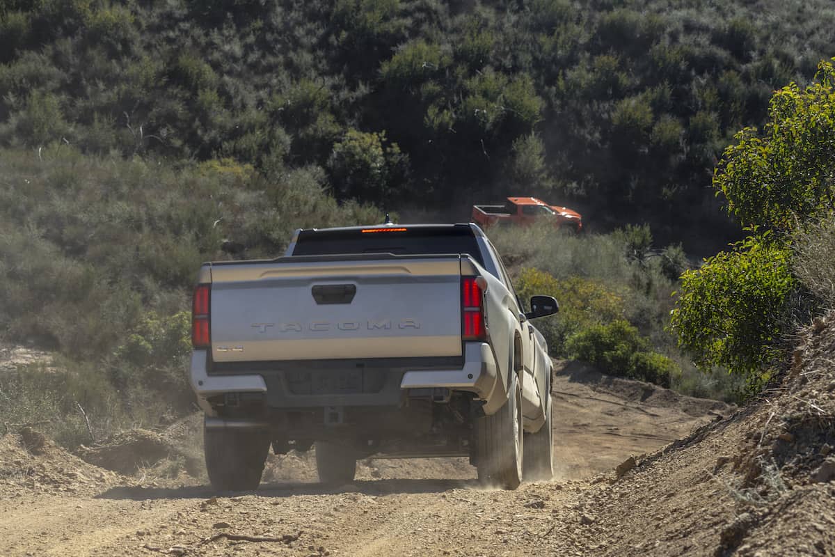 2024 Toyota Tacoma SR5 offroading rear shot