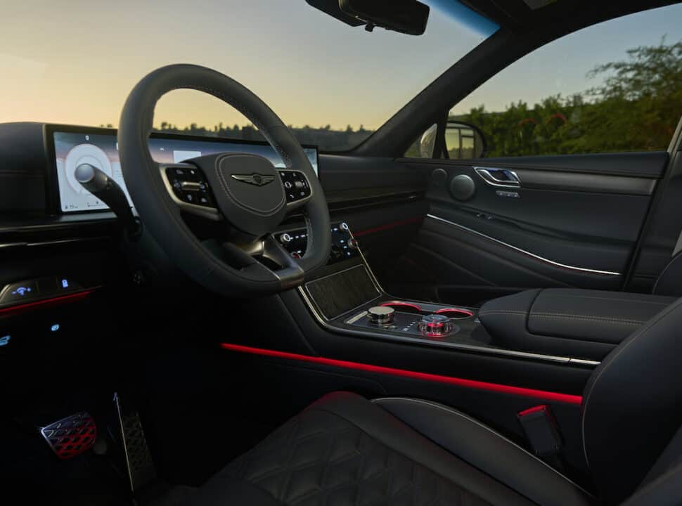 2025 Genes GV80 Coupe interior front at night