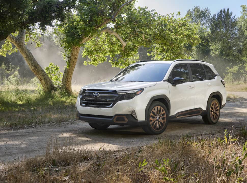 2025 Subaru Forester Sport white front view