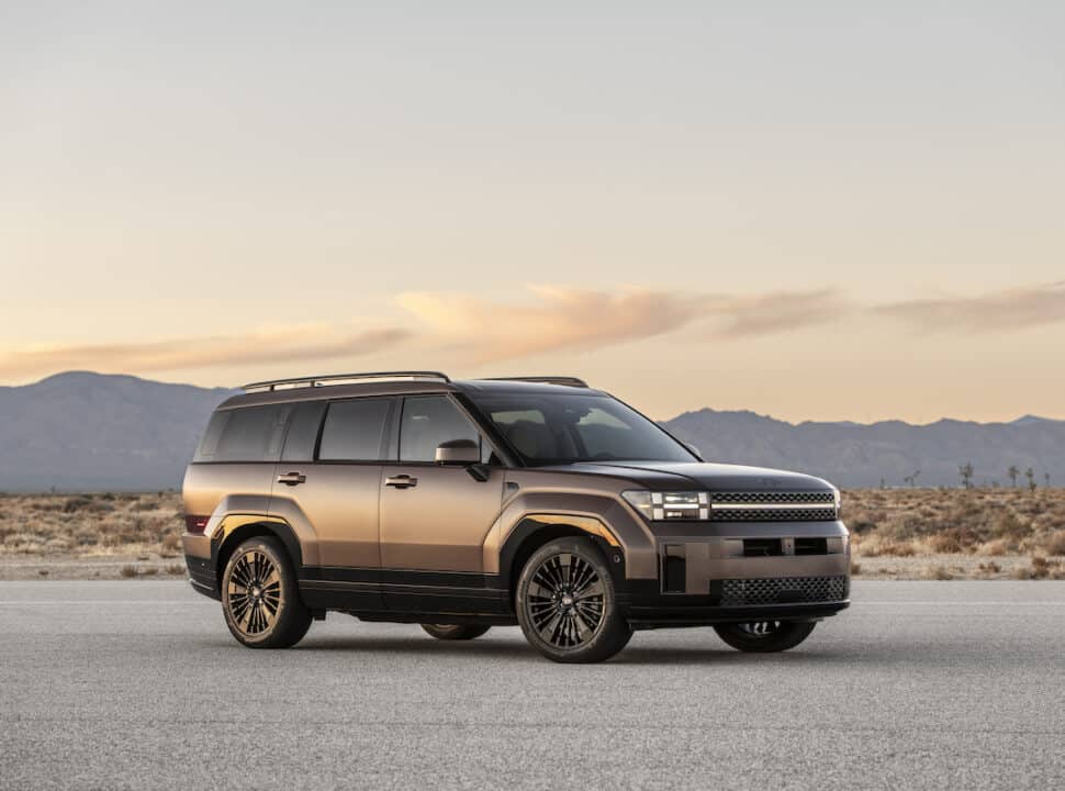 2024 Hyundai Santa Fe Calligraphy front shot parked in desert