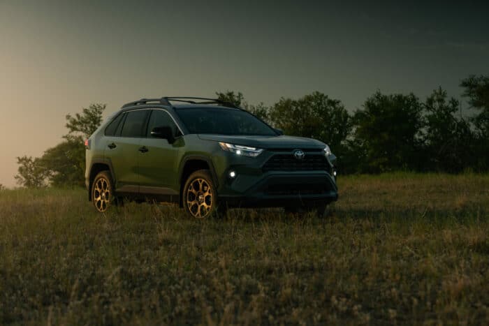 2024 Toyota RAV4 Woodland parked in field at sunrise