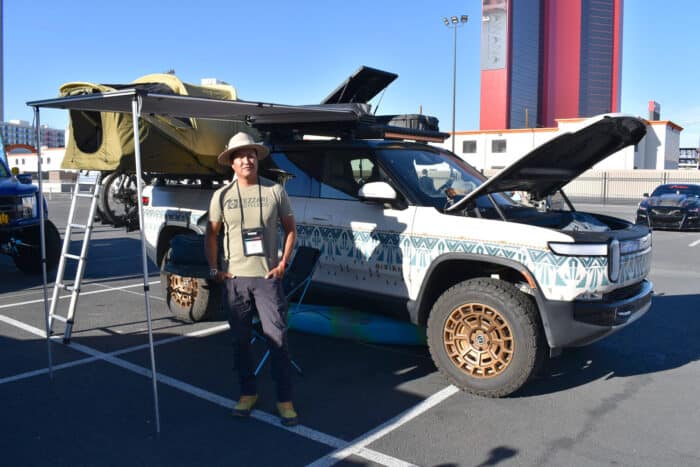 Mylo Fowler’s Rivian R1T on display at SEMA 2023