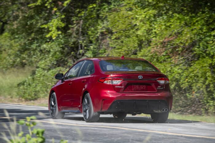 2023 Corolla Hybrid SE rear driving