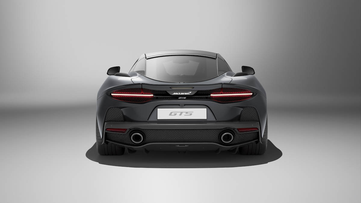 2024 McLaren GTS rear head on studio shot