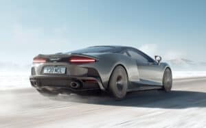2024 McLaren GTS rear shot driving fast