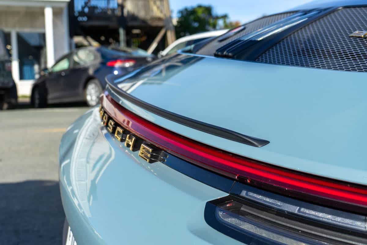 2024 Porsche 911 S/T rear spoiler up close