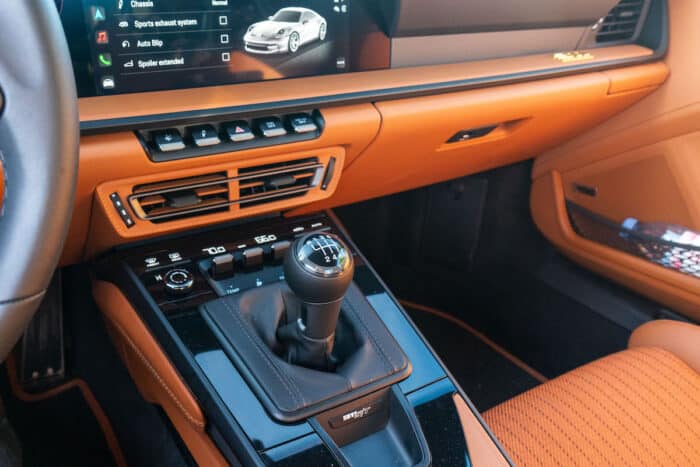 2024 Porsche 911 S/T interior gear shifter