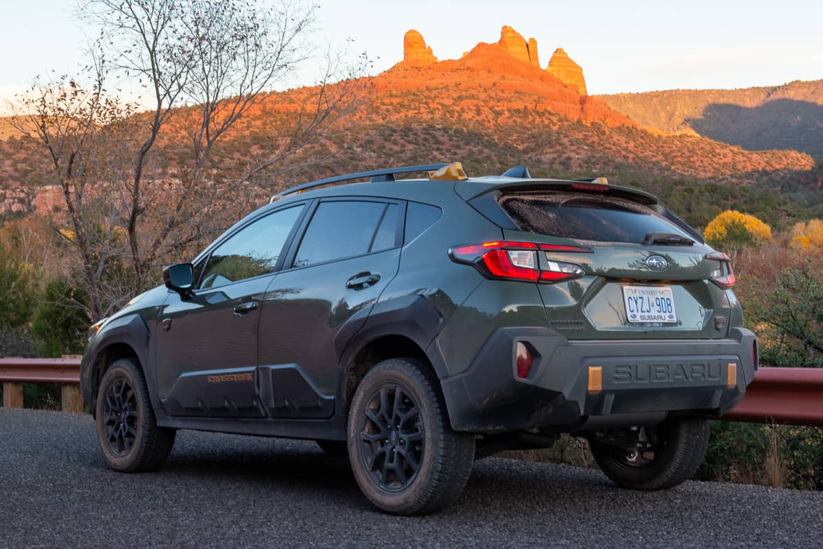 2024 Subaru Crosstrek Wilderness rear profile in Sedona