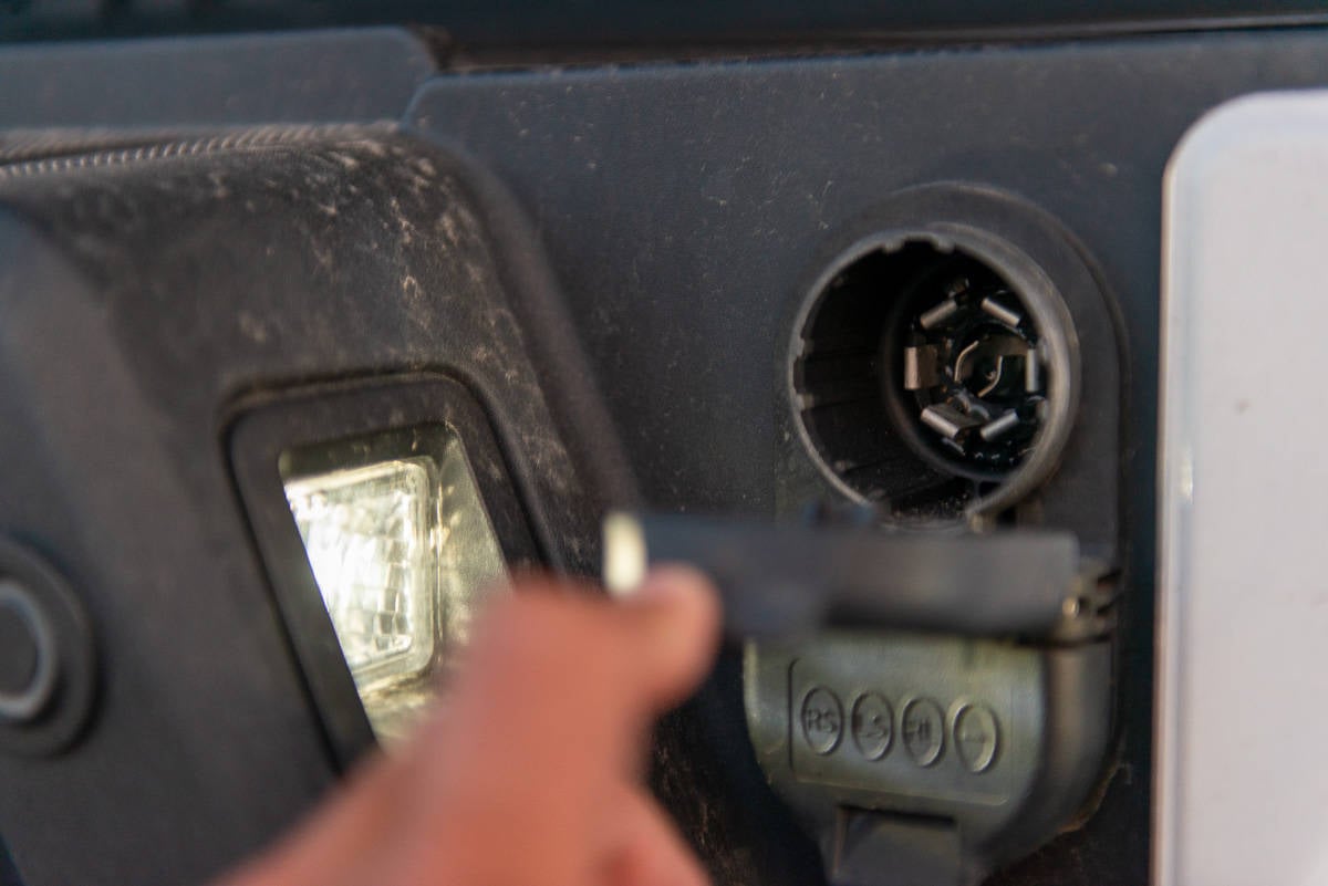 2023 Ford F-150 Raptor R electrical port up close