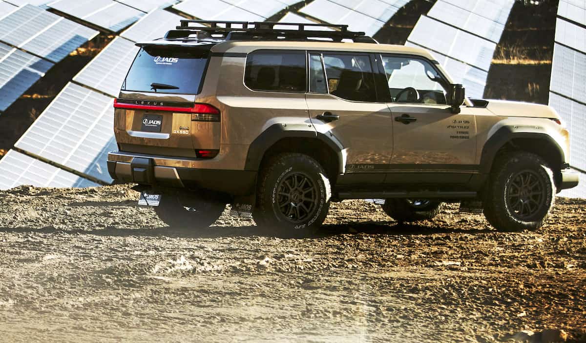 Lexus GX 550 OVERTRAIL JAOS Concept rear view parked on dirt