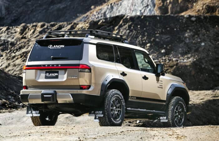 Lexus GX 550 OVERTRAIL JAOS Concept rear view parked on dirt