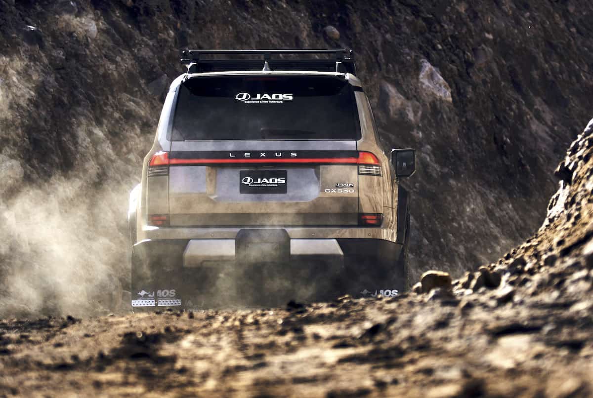 Lexus GX 550 OVERTRAIL JAOS Concept rear view driving and off roading