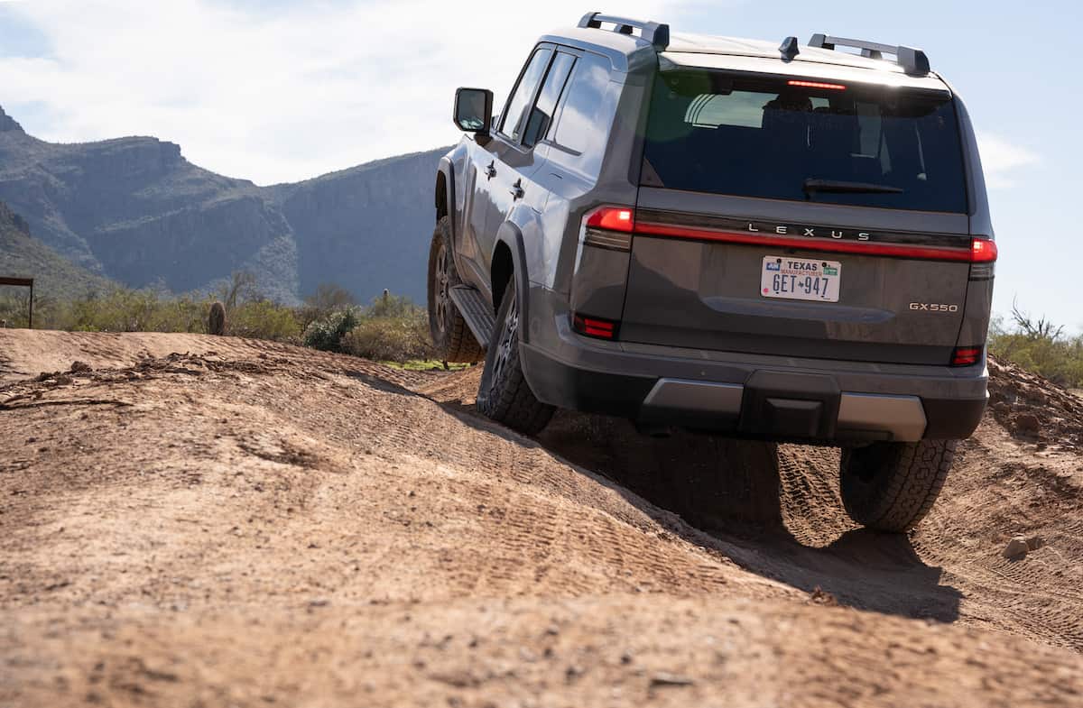 2024 Lexus GX 550 Overtrail rear off roading in dirt