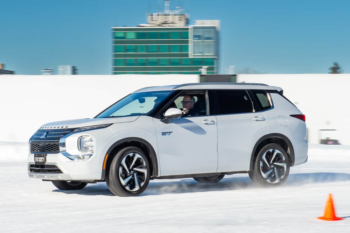 2024 Mitsubhish Outlander PHEV testing on the ice