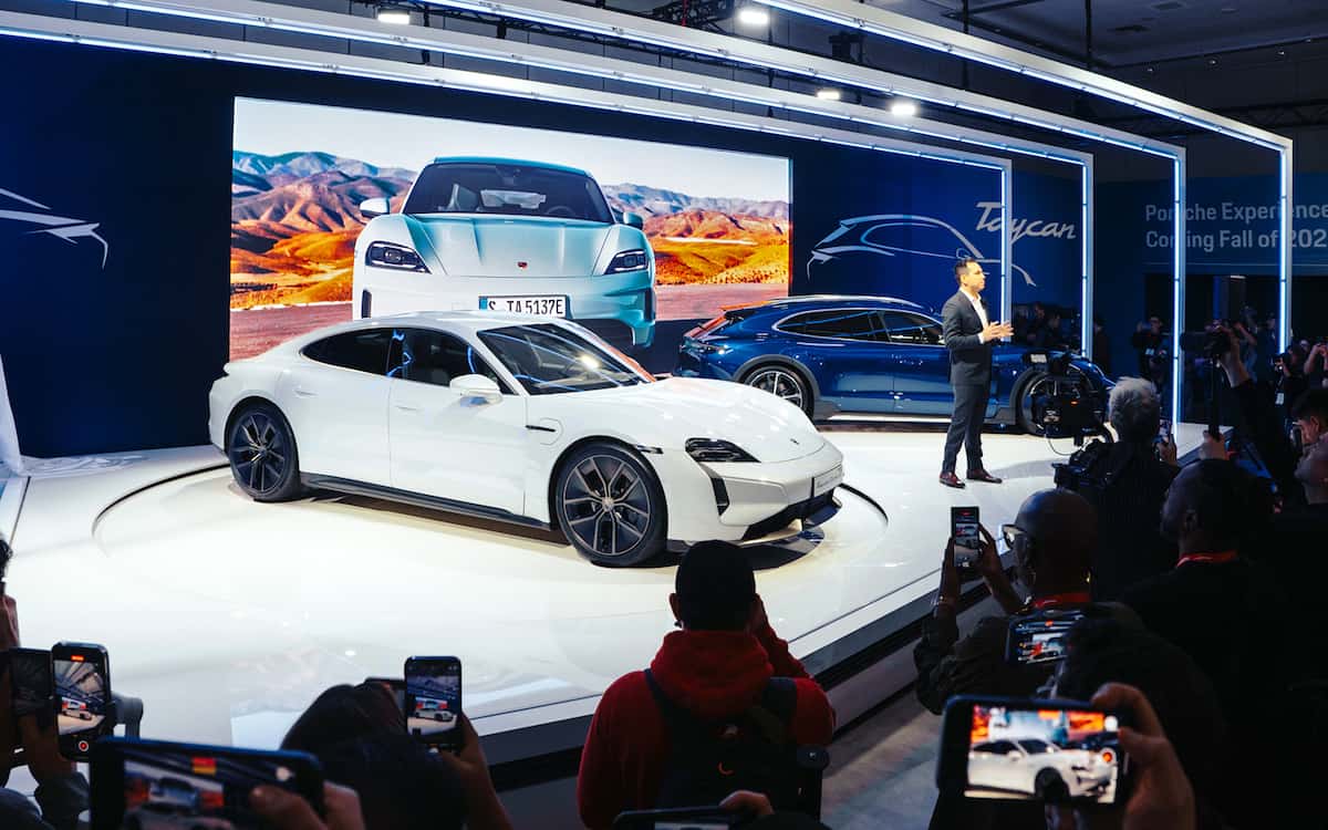 2025 Porsche Taycan reveal at CIAS in Toronto