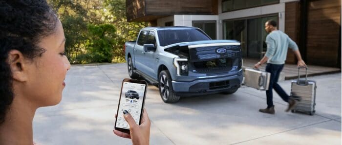 2022 F-150 Lightning owner using the Phone As Key feature