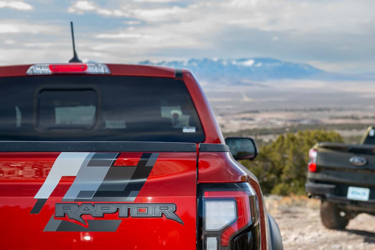 rear Raptor logo on the truck at the Ranger Raptor Assault School in Tooele Valley, Utah