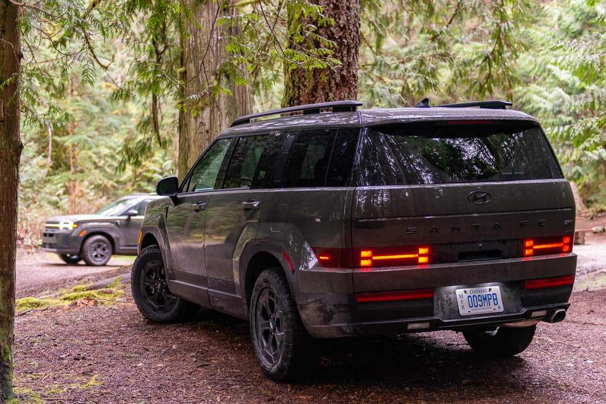 2024 Hyundai Santa Fe XRT in the Rockwood Green Pearl rear profile