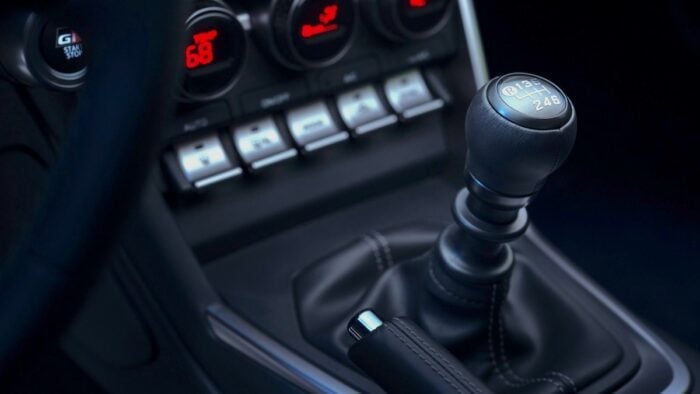 Standard manual transmission inside the Toyota GR86