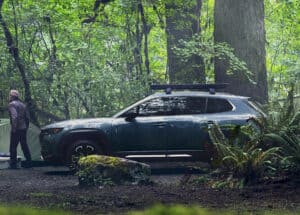 2023 Mazda CX-50 Meridian sideview parked in forest