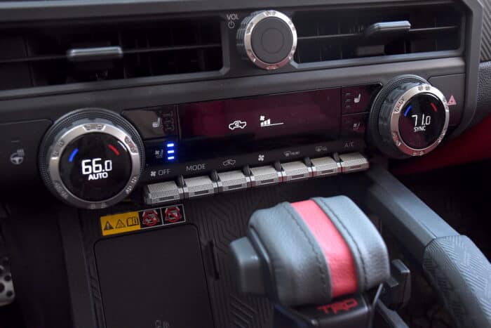 2024 Toyota Tacoma Hybrid i-Force-Max shifter and front control switches
