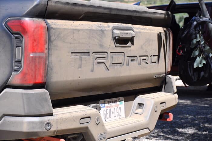 2024 Toyota Tacoma Hybrid i-Force-Max TRD Pro embossed on truck door