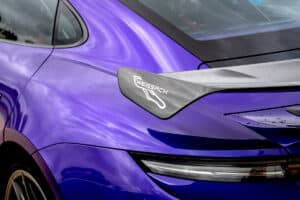 2025 Porsche Taycan Turbo GT with Weissach Package rear spoiler