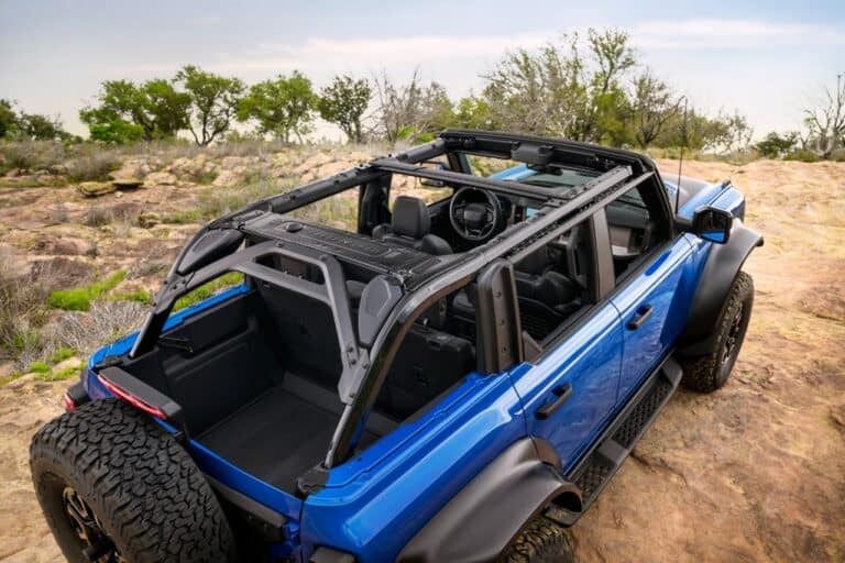 Bronco Raptor Black Appearance Package top view with roof off