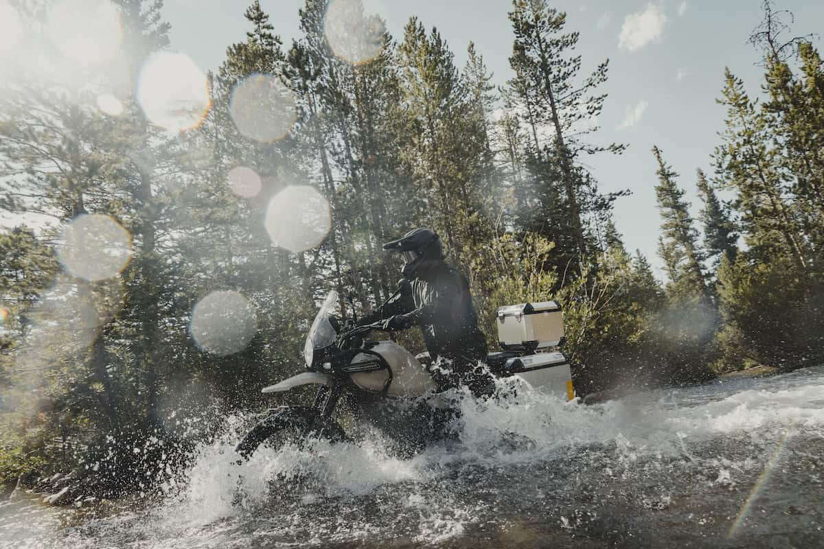 2024 Royal Enfield Himalayan 450 splashing through water