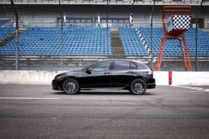 2025 VW Golf R Black Edition side profile on track