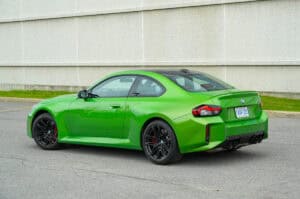 2025 bmw m2 green rear view